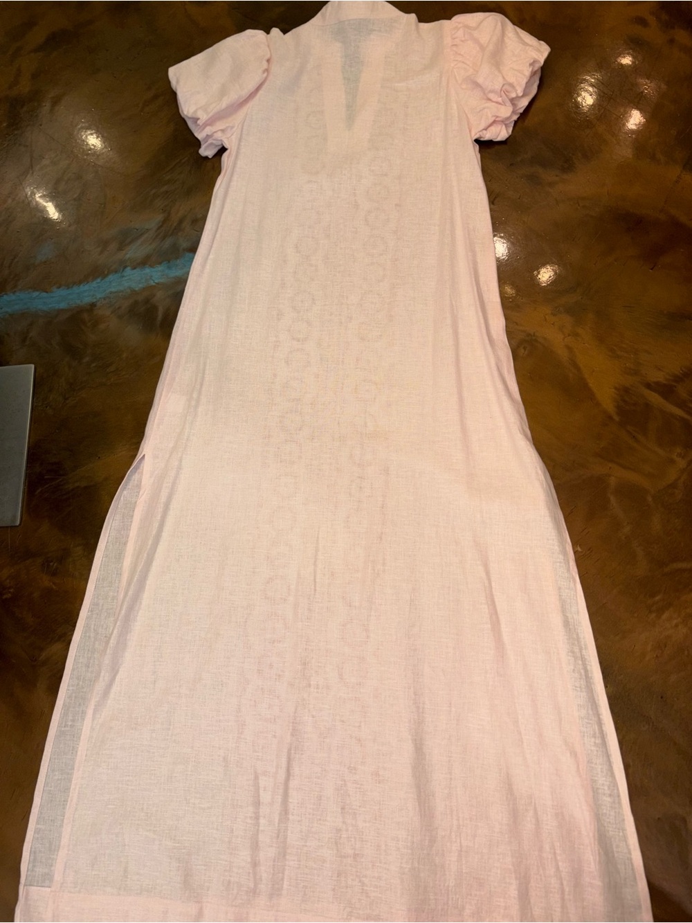 Sail to Sable Light Pink Embroidered Midi Dress - Picture 6 of 8